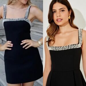 NWT‎ Odd Muse The Ultimate Muse Pearl Trim Mini Dress Black Small